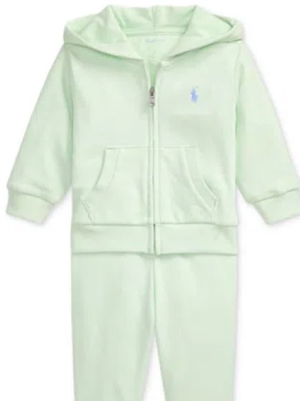 Ralph Lauren baby hoodie zip up french terry sweatshirt gender neutral mint logo